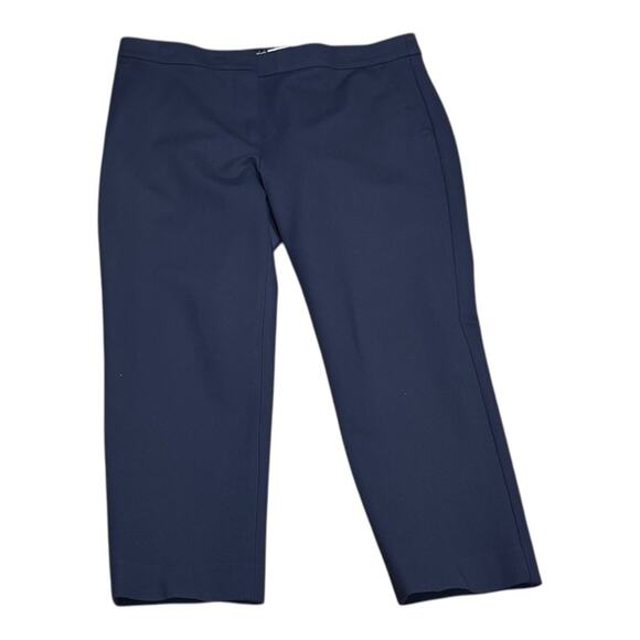 MaxMara Navy Blue Viscose Blend Cropped Trousers - Picture 2 of 4